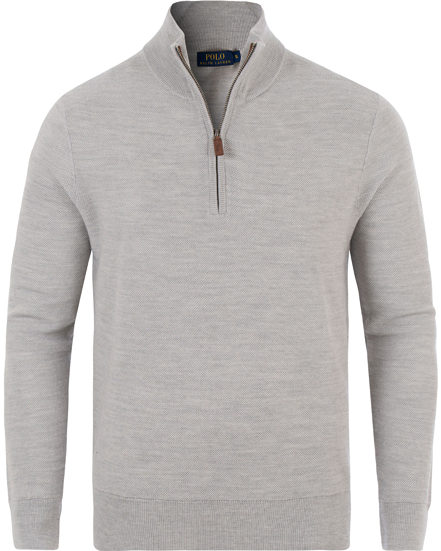Homme | Pulls Et Tricots | Polo Ralph Lauren | Cotton/Silk/Cashmere Half Zip Honeycomb Grey Heather