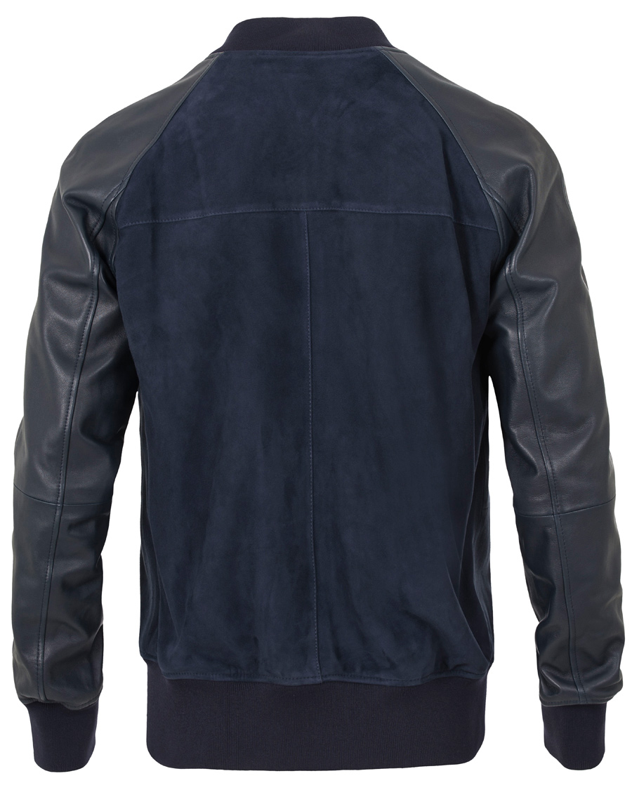Homme | Manteaux Et Vestes | GANT Diamond G | Leather/Suede Bomber Jacket Marine