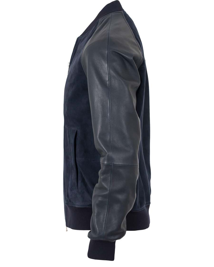 Homme | Manteaux Et Vestes | GANT Diamond G | Leather/Suede Bomber Jacket Marine