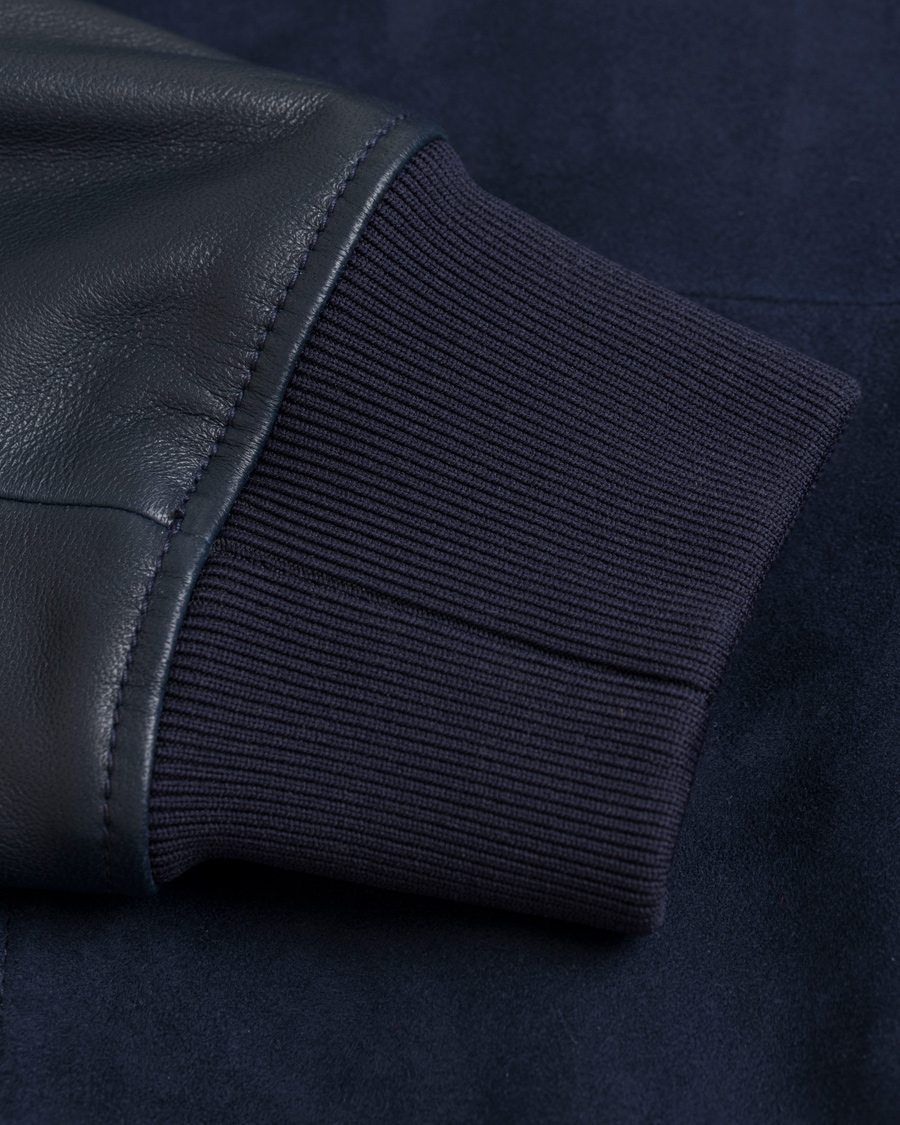 Homme | Manteaux Et Vestes | GANT Diamond G | Leather/Suede Bomber Jacket Marine