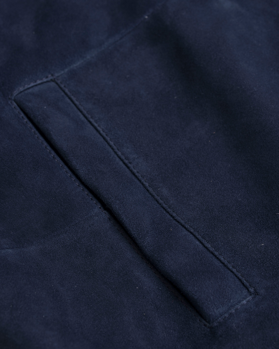 Homme | Manteaux Et Vestes | GANT Diamond G | Leather/Suede Bomber Jacket Marine