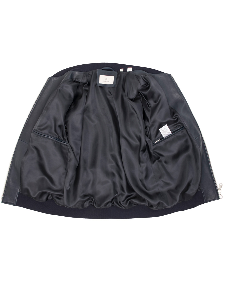 Homme | Manteaux Et Vestes | GANT Diamond G | Leather/Suede Bomber Jacket Marine