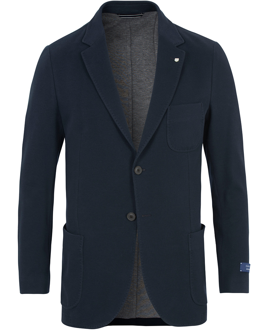Homme | Blazers | Gant | Weekender Fit Cotton Pique Blazer Navy