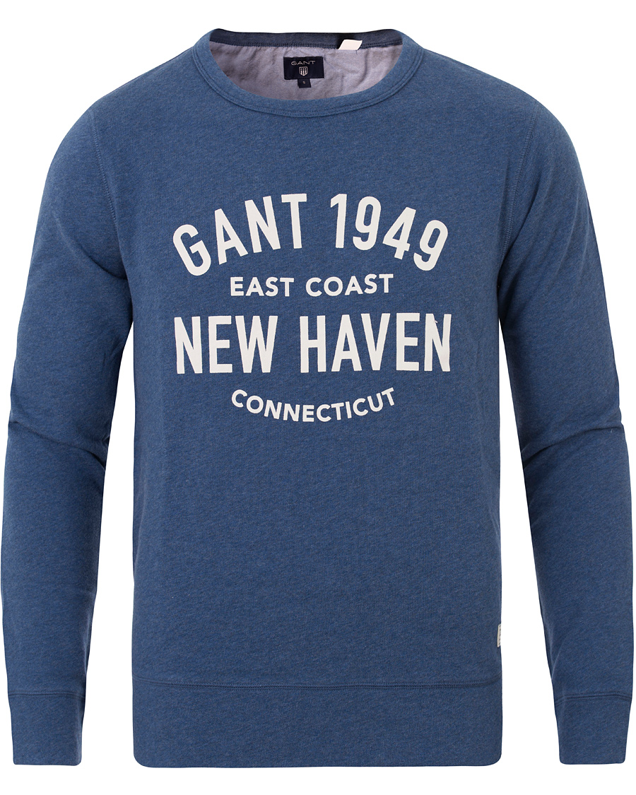 Homme | Pulls Et Tricots | GANT | New Haven Sweatshirt Blue Melange