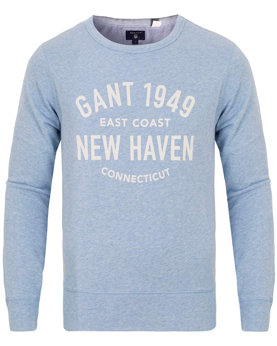 Homme | Pulls Et Tricots | GANT | New Haven Sweatshirt Frost Blue Melange