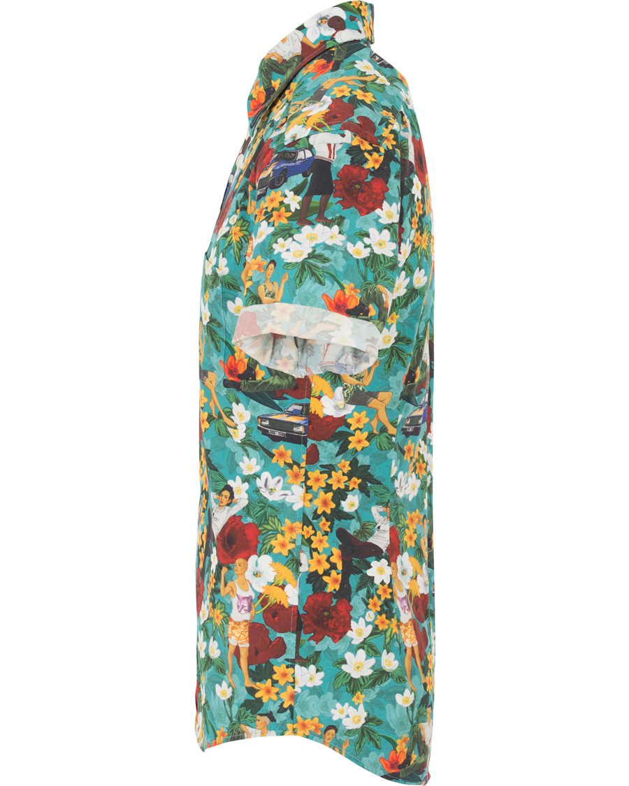 Homme | Chemises | Eton | Slim Fit Poplin Hawaii Short Sleeve Shirt Green