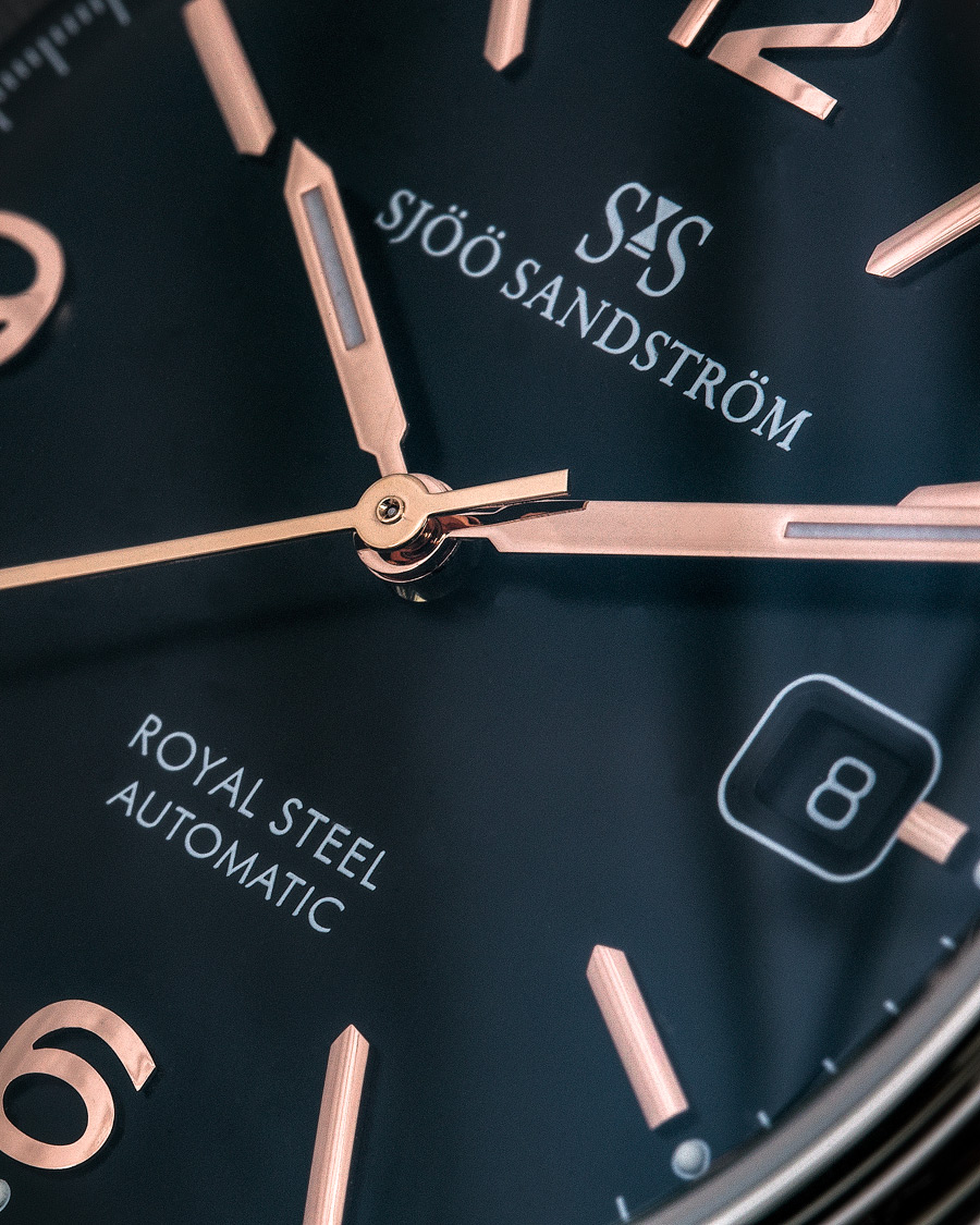 Homme | Sjöö Sandström Royal Steel Classic 41mm Black and Black Alligator | Sjöö Sandström | Royal Steel Classic 41mm Black and Black Alligator