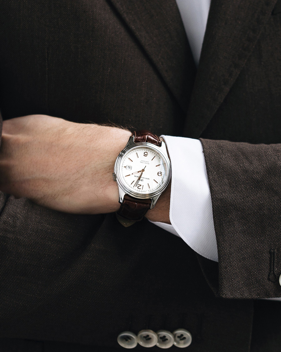 Homme | Sjöö Sandström Royal Steel Classic 41mm Ivory and Brown Alligator | Sjöö Sandström | Royal Steel Classic 41mm Ivory and Brown Alligator
