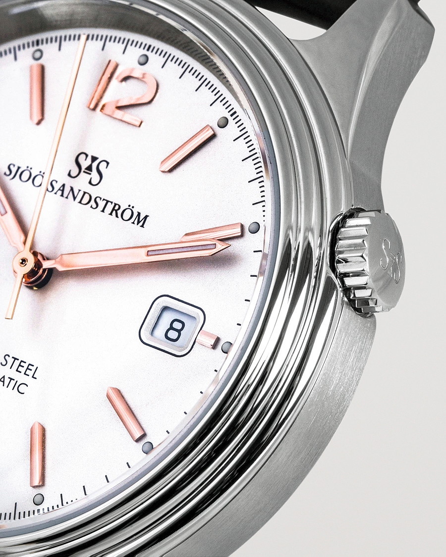 Homme | Sjöö Sandström Royal Steel Classic 41mm Ivory and Brown Alligator | Sjöö Sandström | Royal Steel Classic 41mm Ivory and Brown Alligator
