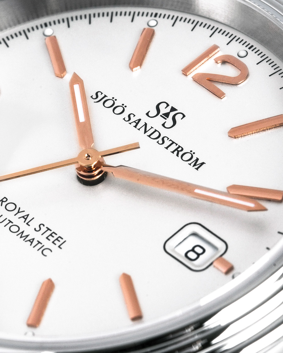 Homme | Sjöö Sandström Royal Steel Classic 41mm Ivory and Brown Alligator | Sjöö Sandström | Royal Steel Classic 41mm Ivory and Brown Alligator