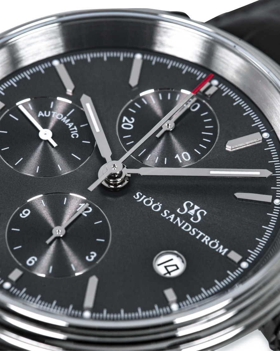 Homme | Sjöö Sandström Royal Steel Chronograph Grey and Grey Alligator 42 mm | Sjöö Sandström | Royal Steel Chronograph Grey and Grey Alligator 42 mm