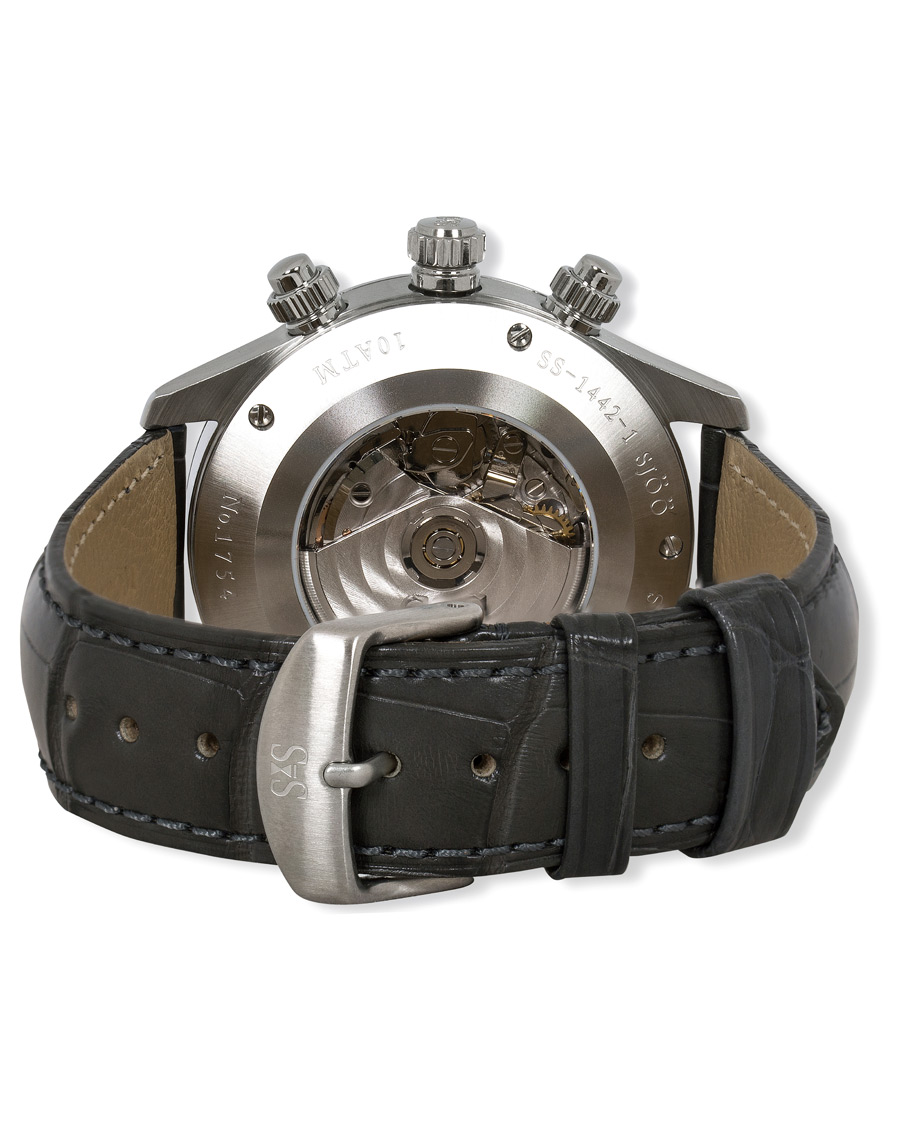 Homme | Sjöö Sandström Royal Steel Chronograph Grey and Grey Alligator 42 mm | Sjöö Sandström | Royal Steel Chronograph Grey and Grey Alligator 42 mm