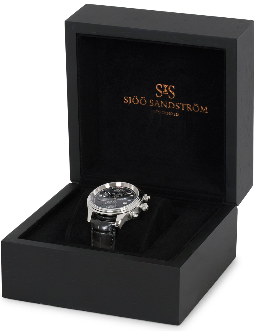 Homme | Sjöö Sandström Royal Steel Chronograph Grey and Grey Alligator 42 mm | Sjöö Sandström | Royal Steel Chronograph Grey and Grey Alligator 42 mm