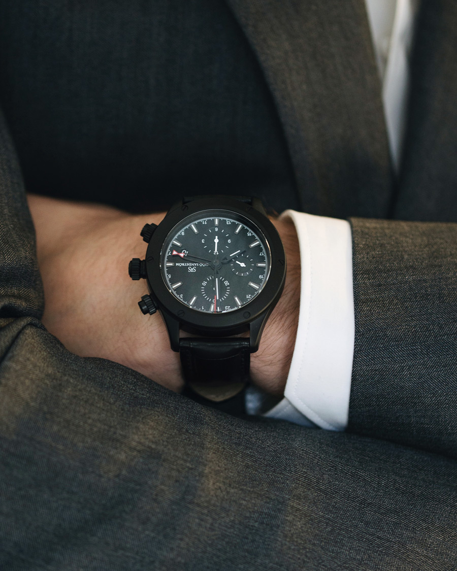 Homme | Sjöö Sandström UTC Extreme 44,2mm Black and Black Alligator | Sjöö Sandström | UTC Extreme 44,2mm Black and Black Alligator