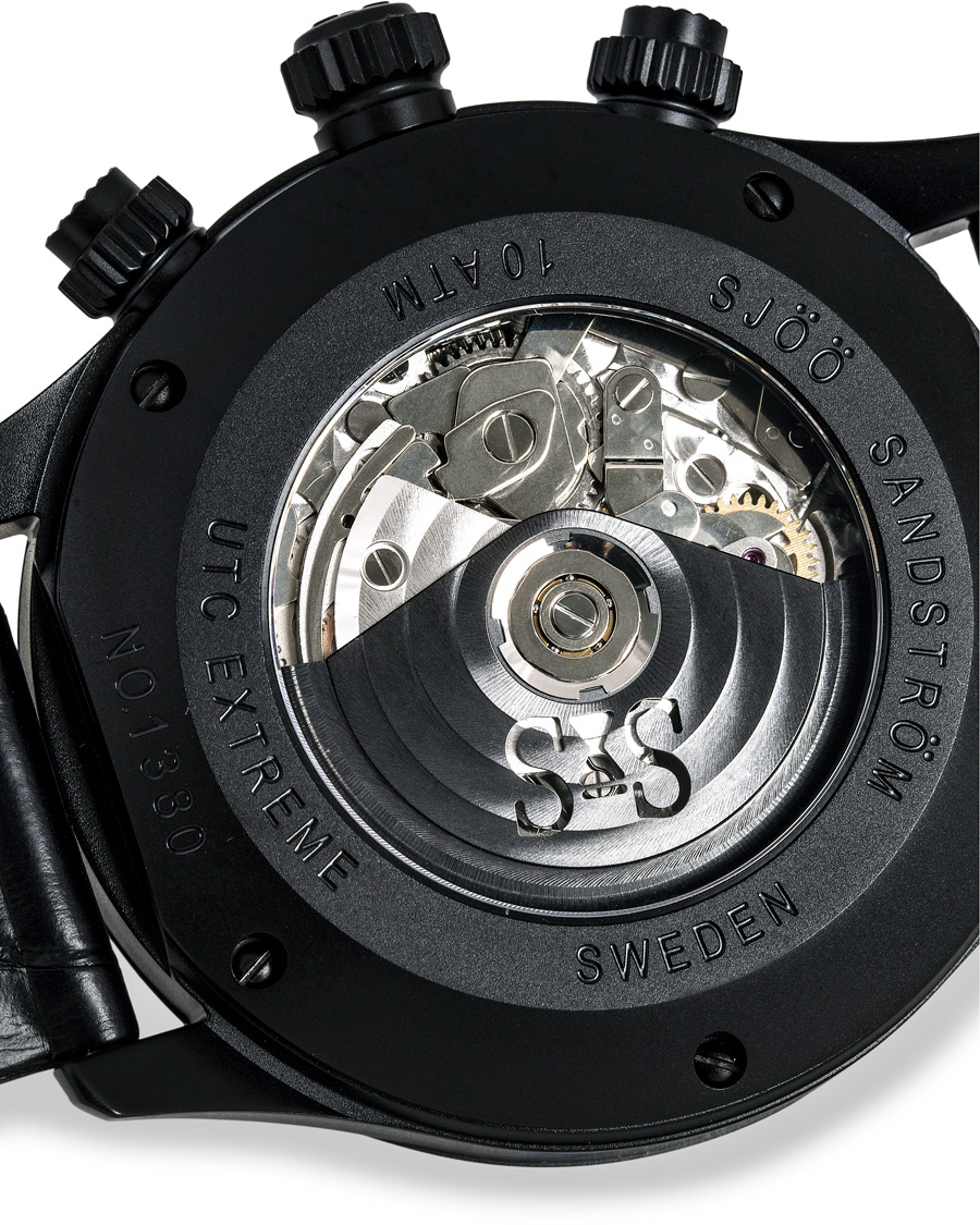 Homme | Sjöö Sandström UTC Extreme 44,2mm Black and Black Alligator | Sjöö Sandström | UTC Extreme 44,2mm Black and Black Alligator