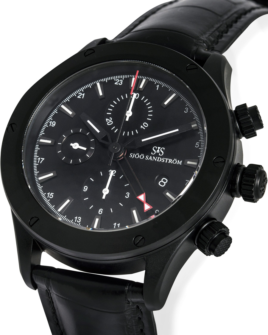Homme | Sjöö Sandström UTC Extreme 44,2mm Black and Black Alligator | Sjöö Sandström | UTC Extreme 44,2mm Black and Black Alligator