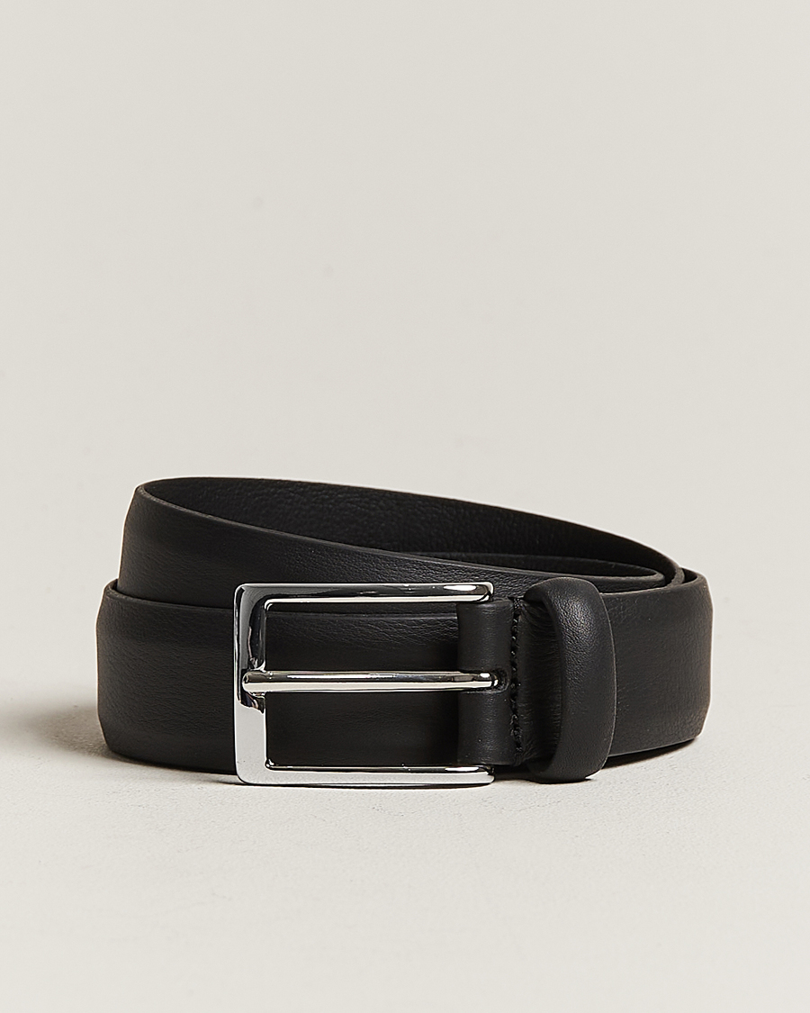 Homme | Ceintures | Anderson's | Double Nappa Calf 3 cm Belt Black