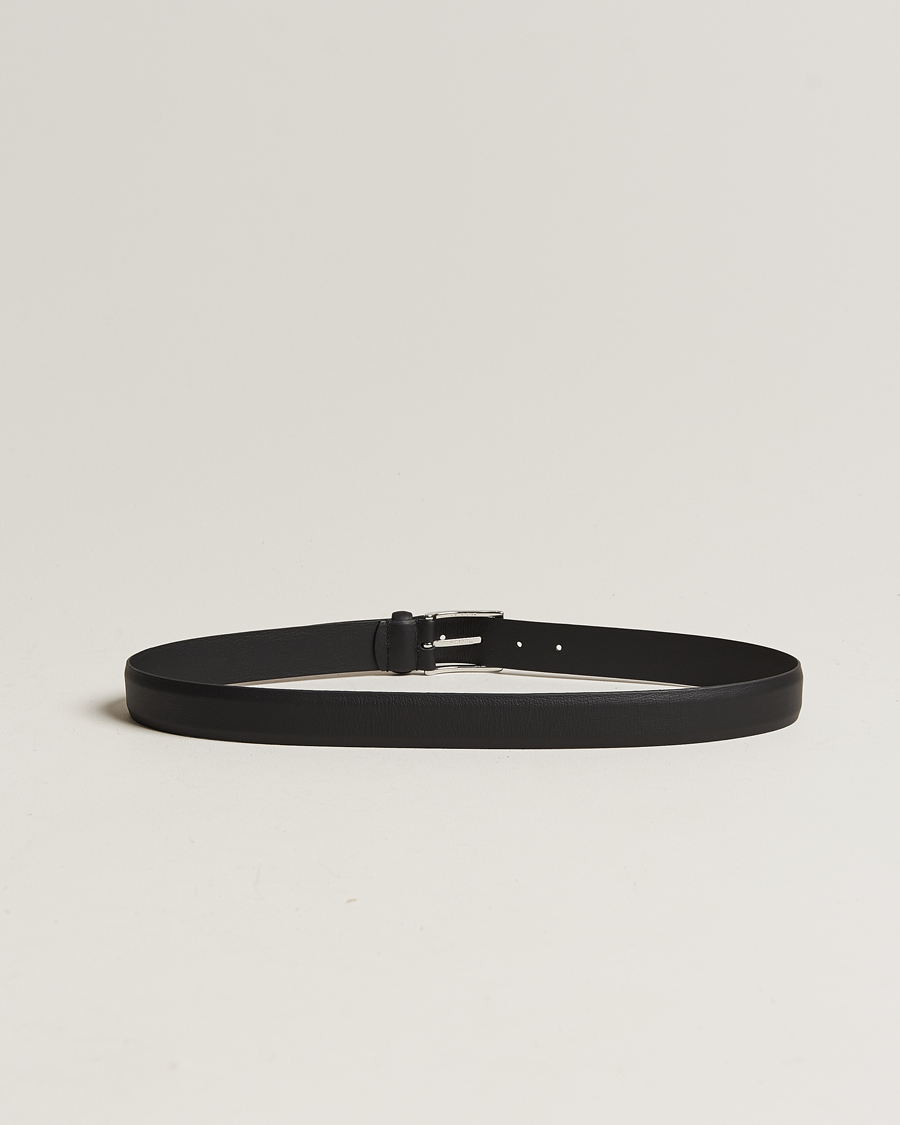 Homme | Ceintures | Anderson's | Double Nappa Calf 3 cm Belt Black