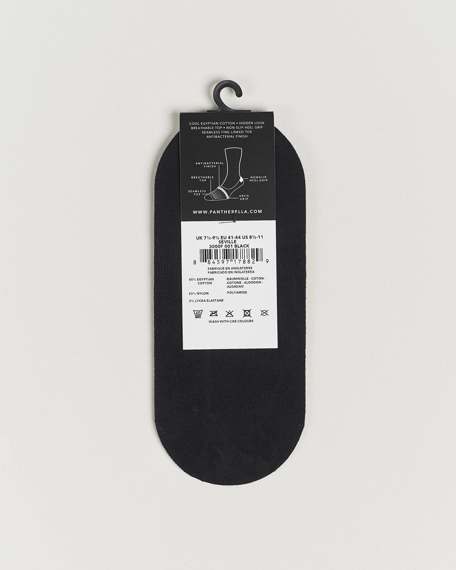 Homme |  | Pantherella | Footlet Cotton/Nylon Sock Black
