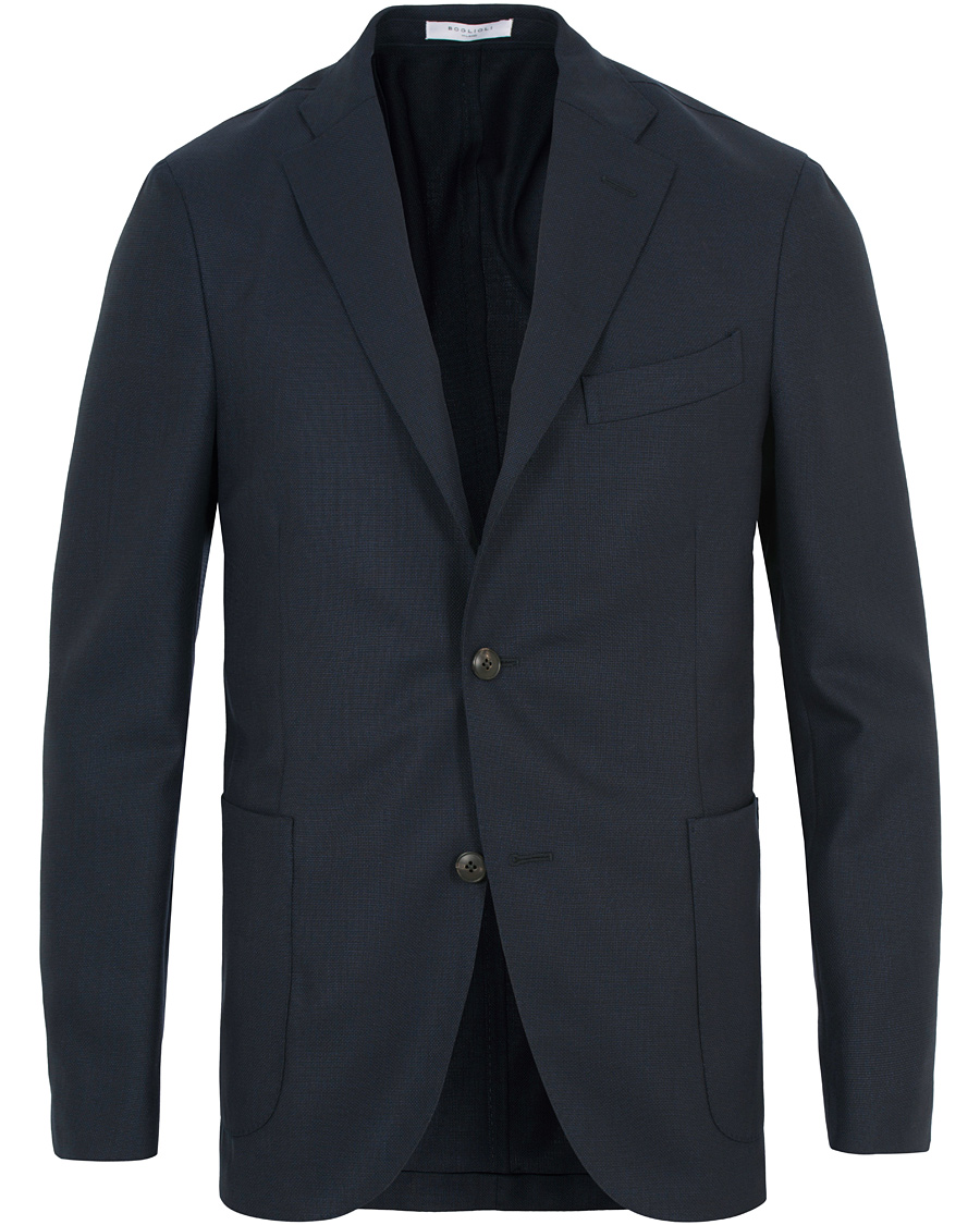 Homme | Blazers | Boglioli | K Jacket Patch Pocket Wool Blazer Navy
