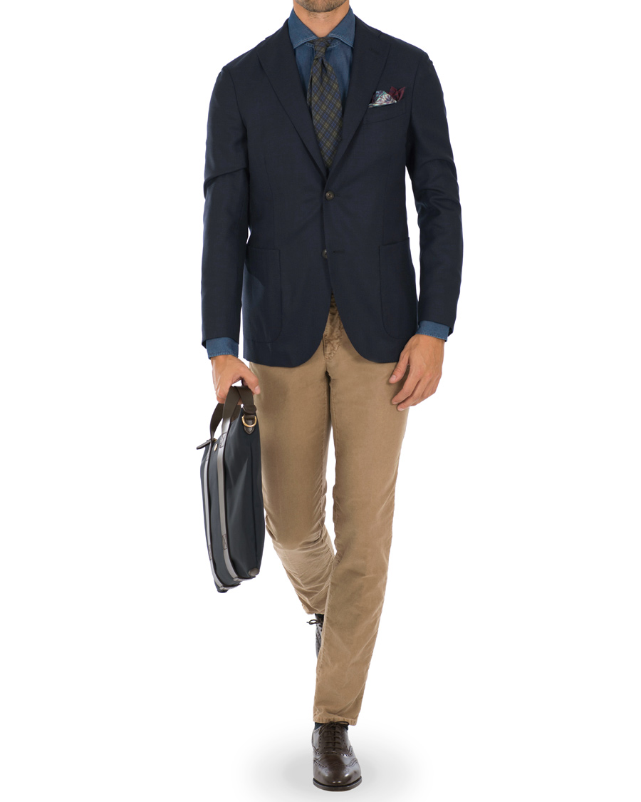 Homme | Blazers | Boglioli | K Jacket Patch Pocket Wool Blazer Navy