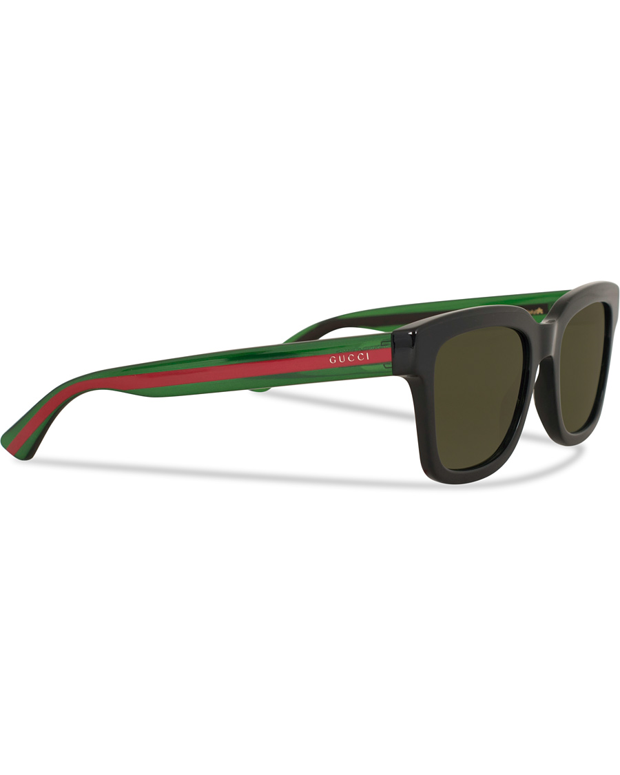 Homme | Gucci GG0001S Sunglasses Black/Green | Gucci | GG0001S Sunglasses Black/Green