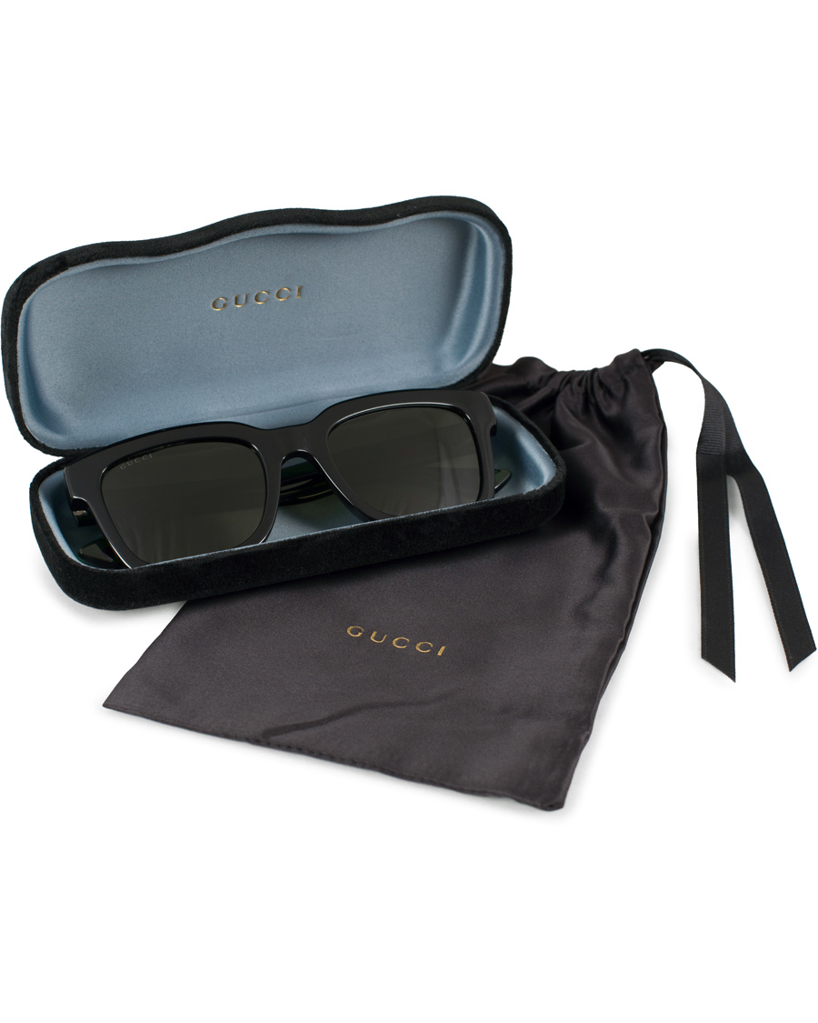 Homme | Gucci GG0001S Sunglasses Black/Green | Gucci | GG0001S Sunglasses Black/Green