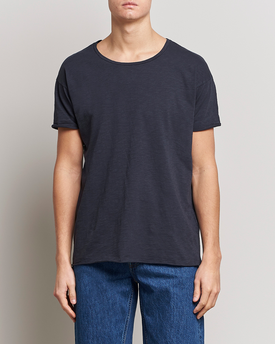 Homme | T-shirts | Nudie Jeans | Roger Slub Crew Neck Tee Navy