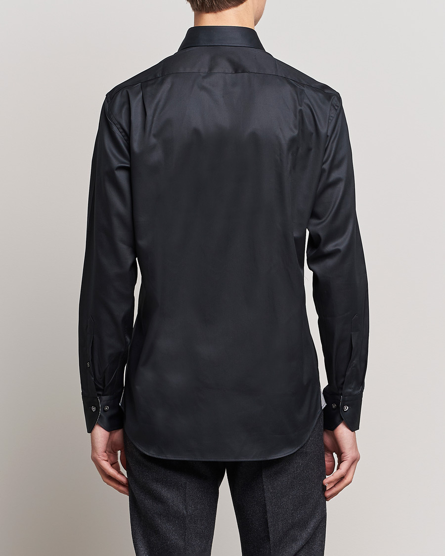 Homme | Chemises | Stenströms | Fitted Body Contrast Shirt Black