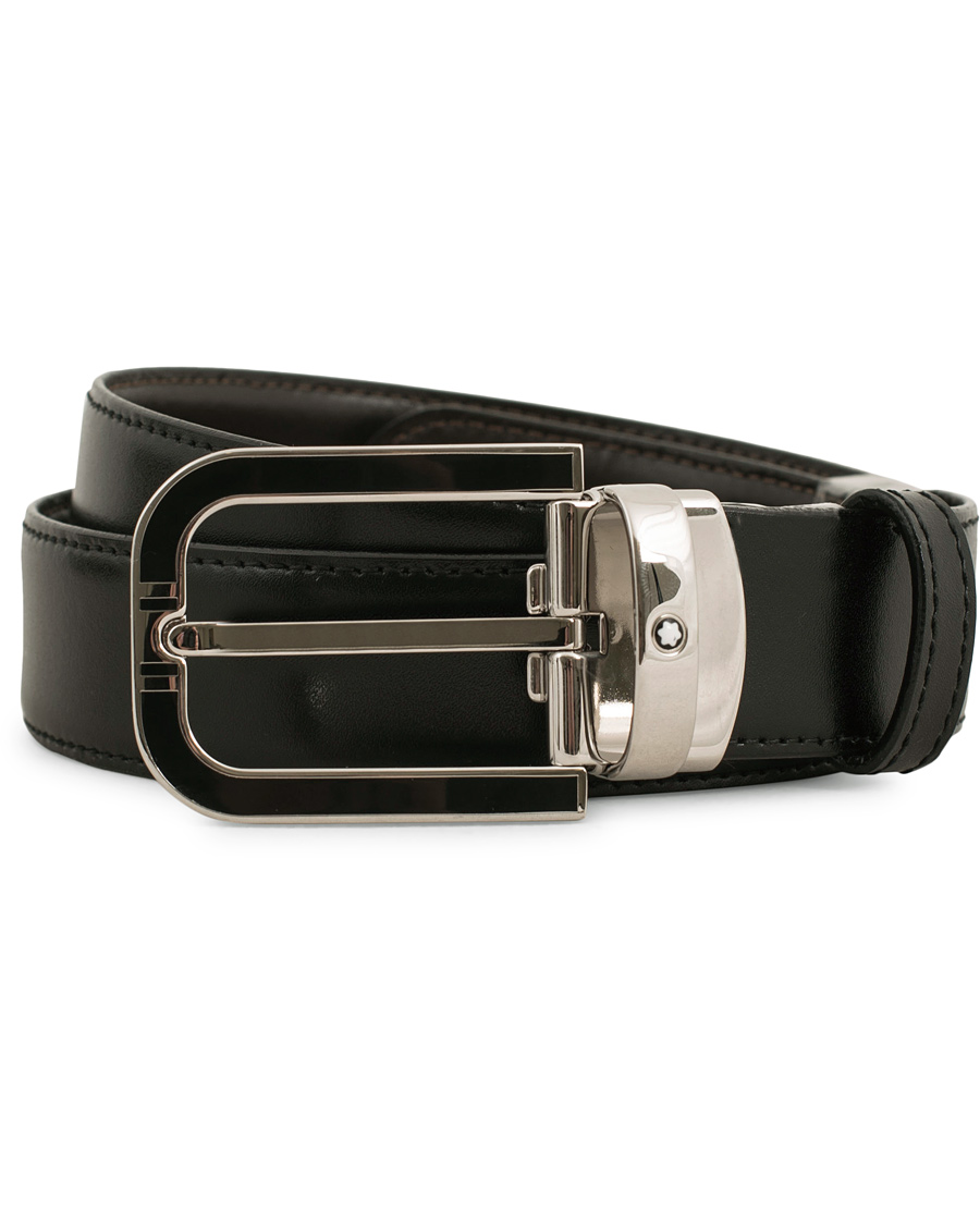 Homme | Montblanc Reversible Horseshoe Buckle 30mm Belt Black | Montblanc | Reversible Horseshoe Buckle 30mm Belt Black