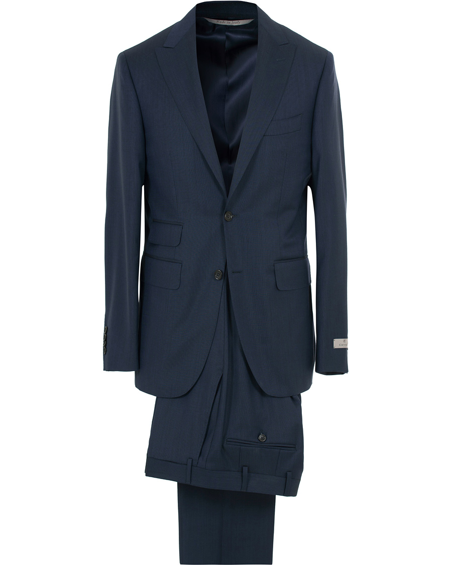 Homme | Costumes | Canali | Capri Structured Peak Lapel Wool Suit Navy