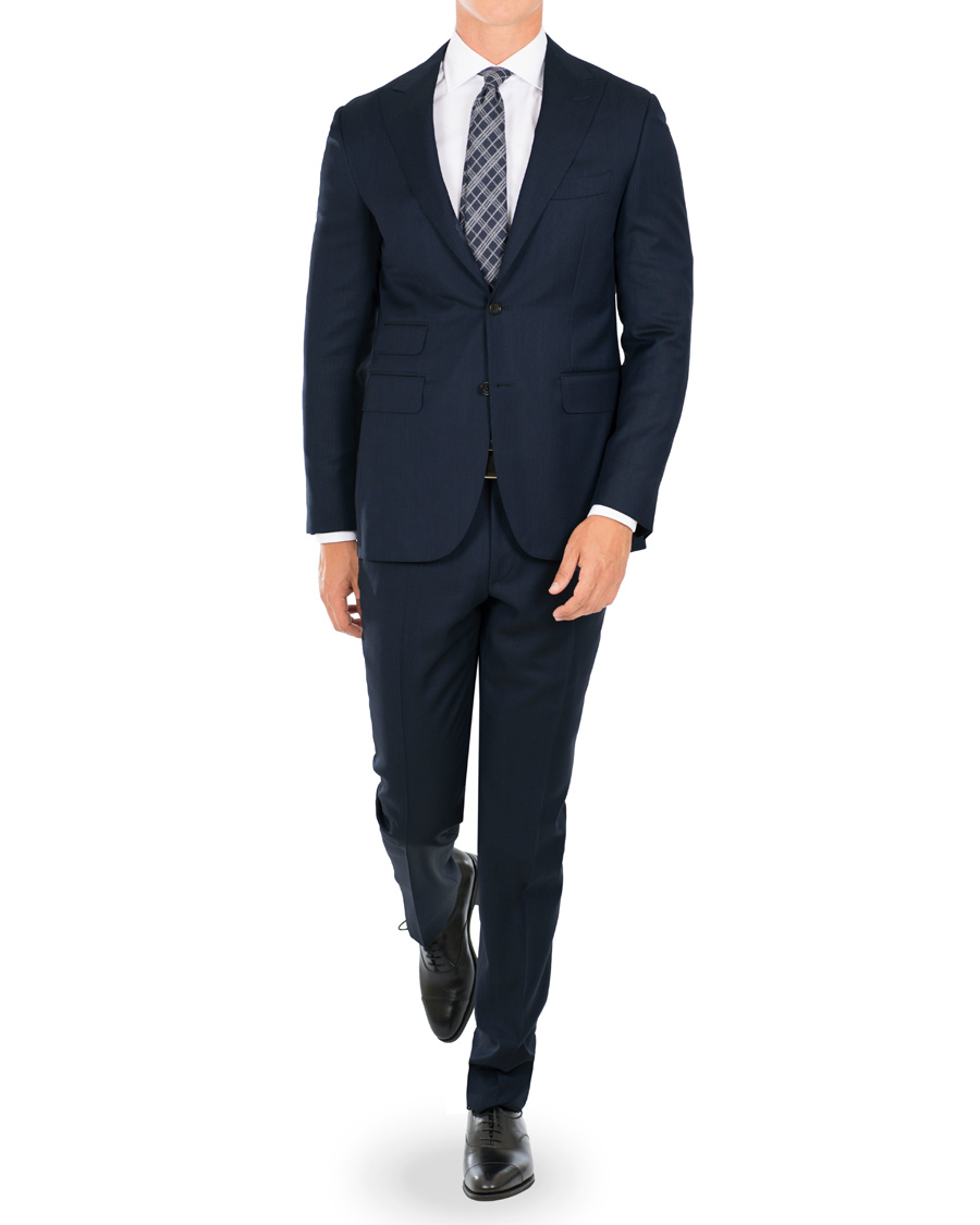 Homme | Costumes | Canali | Capri Structured Peak Lapel Wool Suit Navy