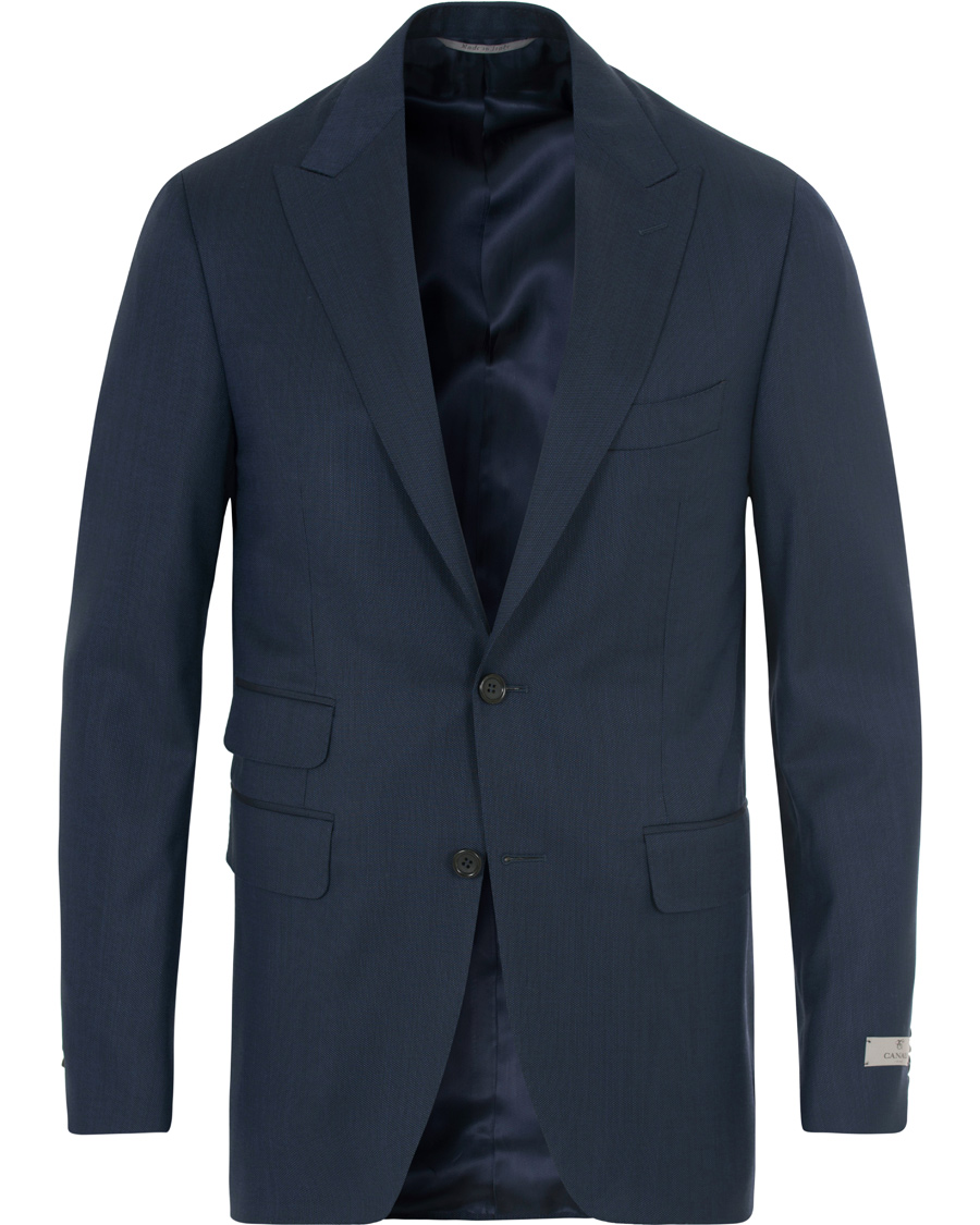 Homme | Costumes | Canali | Capri Structured Peak Lapel Wool Suit Navy