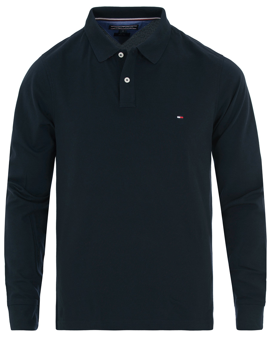 Homme | Pulls Et Tricots | Tommy Hilfiger | Luxury Slim Fit Long Sleeve Polo Sky Captain