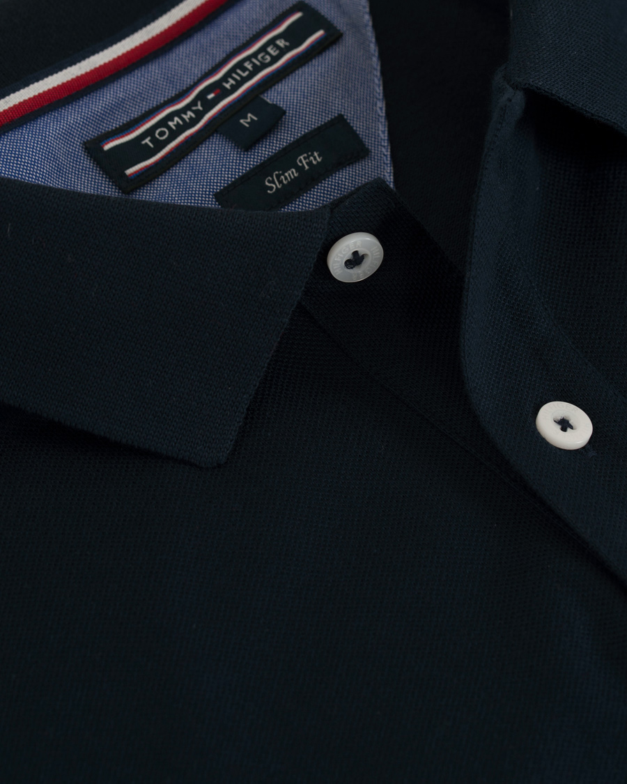 Homme | Pulls Et Tricots | Tommy Hilfiger | Luxury Slim Fit Long Sleeve Polo Sky Captain