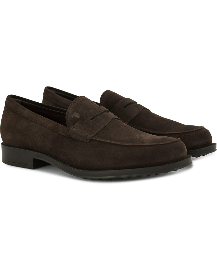 Homme | Tod's Mocassino Penny Loafers Dark Brown Suede | Tod's | Mocassino Penny Loafers Dark Brown Suede