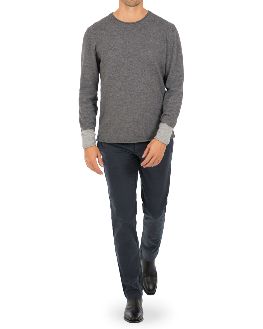 Homme | Pulls Et Tricots | Filippa K | Cotton/Merino Roll Edge Sweater Grey Melange