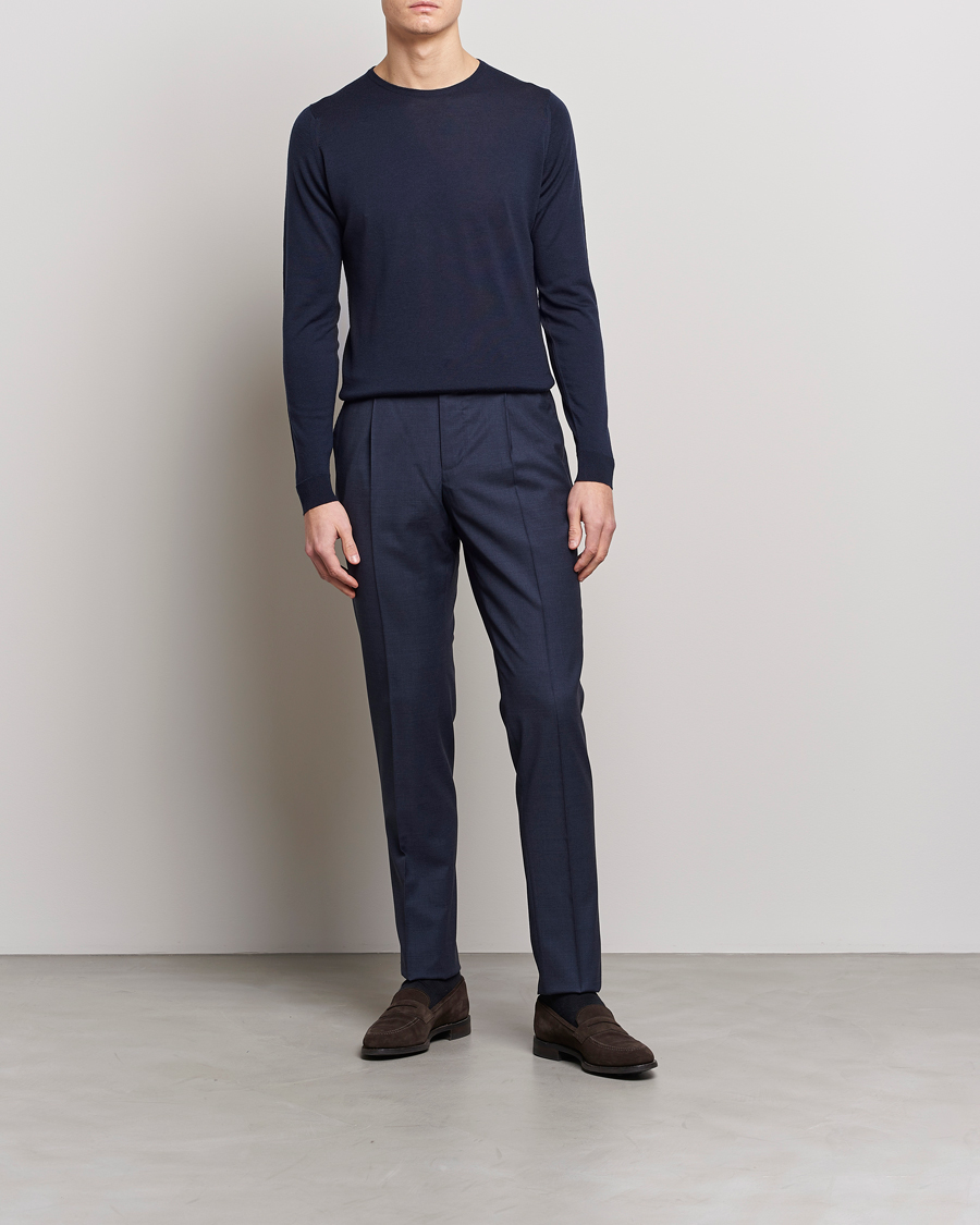 Homme | Pulls Et Tricots | John Smedley | Lundy Extra Fine Merino Crew Neck Midnight