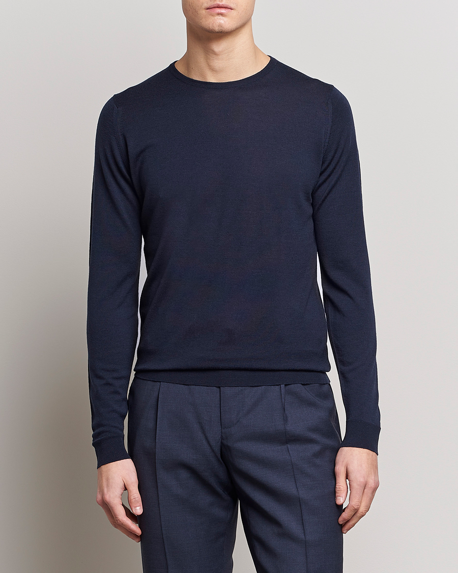 Homme | Pulls Et Tricots | John Smedley | Lundy Extra Fine Merino Crew Neck Midnight