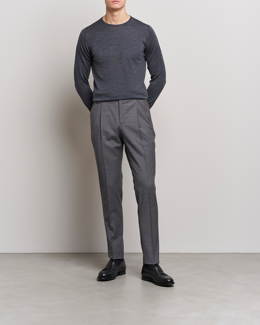Homme | Pulls Et Tricots | John Smedley | Lundy Extra Fine Merino Crew Neck Charcoal