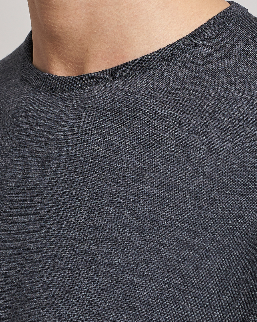 Homme | Pulls Et Tricots | John Smedley | Lundy Extra Fine Merino Crew Neck Charcoal