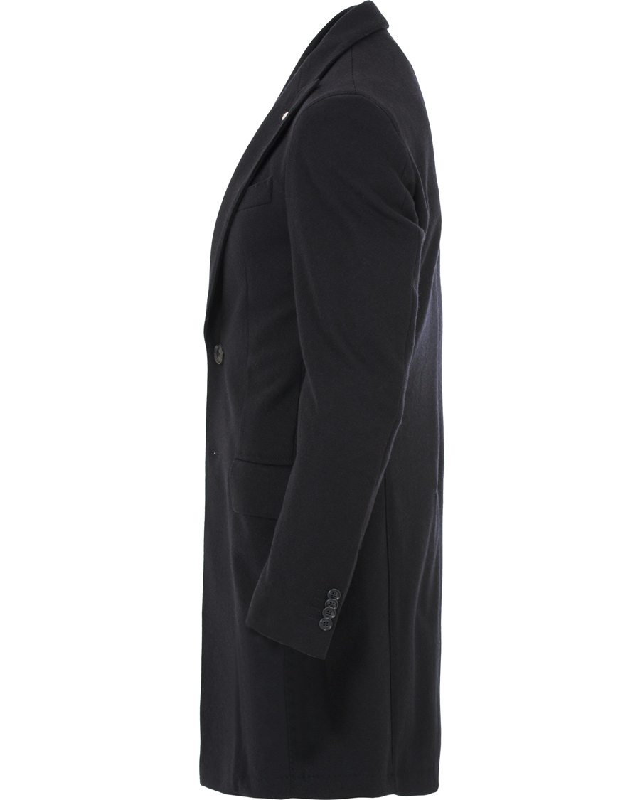 Homme | Manteaux Et Vestes | L.B.M. 1911 | Wool Herringbone Peak Lapel Coat Navy