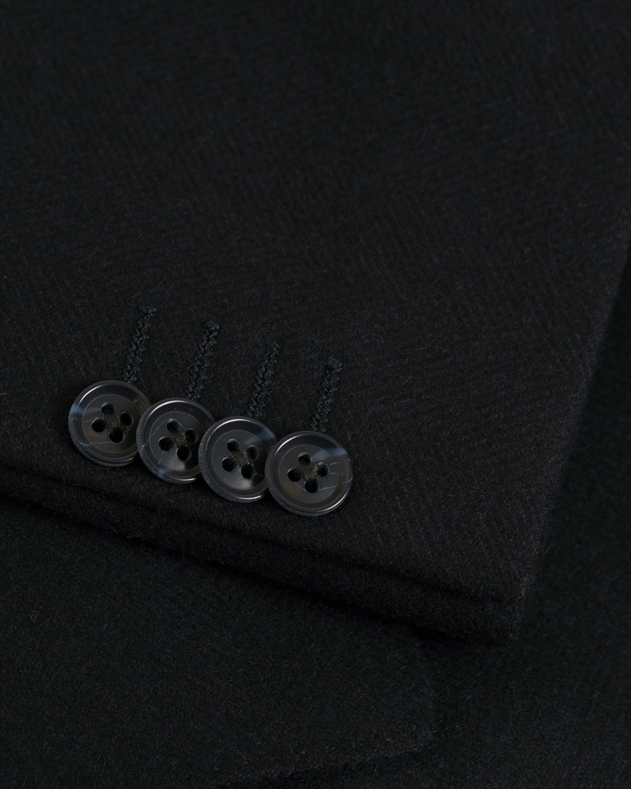 Homme | Manteaux Et Vestes | L.B.M. 1911 | Wool Herringbone Peak Lapel Coat Navy