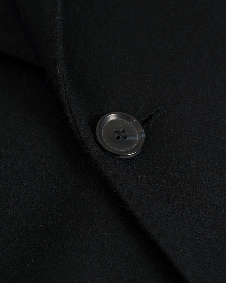Homme | Manteaux Et Vestes | L.B.M. 1911 | Wool Herringbone Peak Lapel Coat Navy