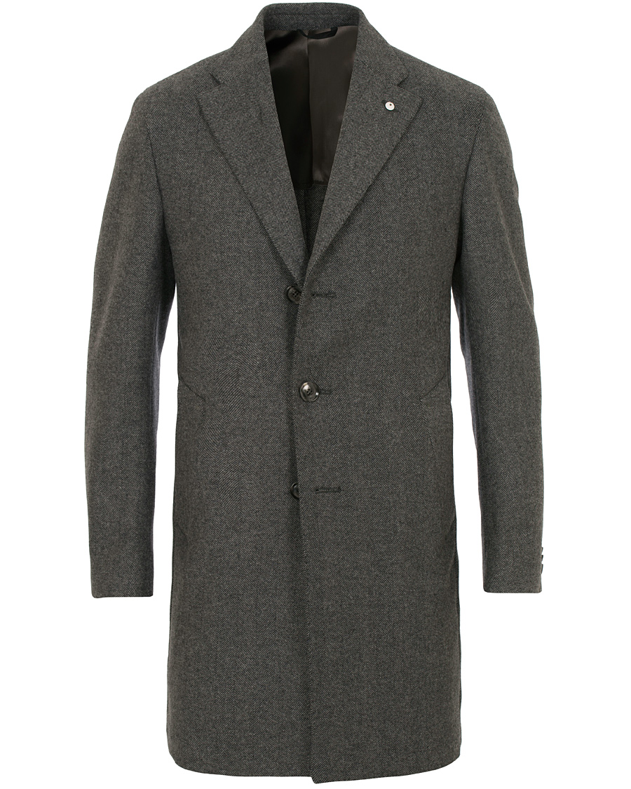Homme | Manteaux Et Vestes | L.B.M. 1911 | Wool Herringbone Notch Lapel Grey