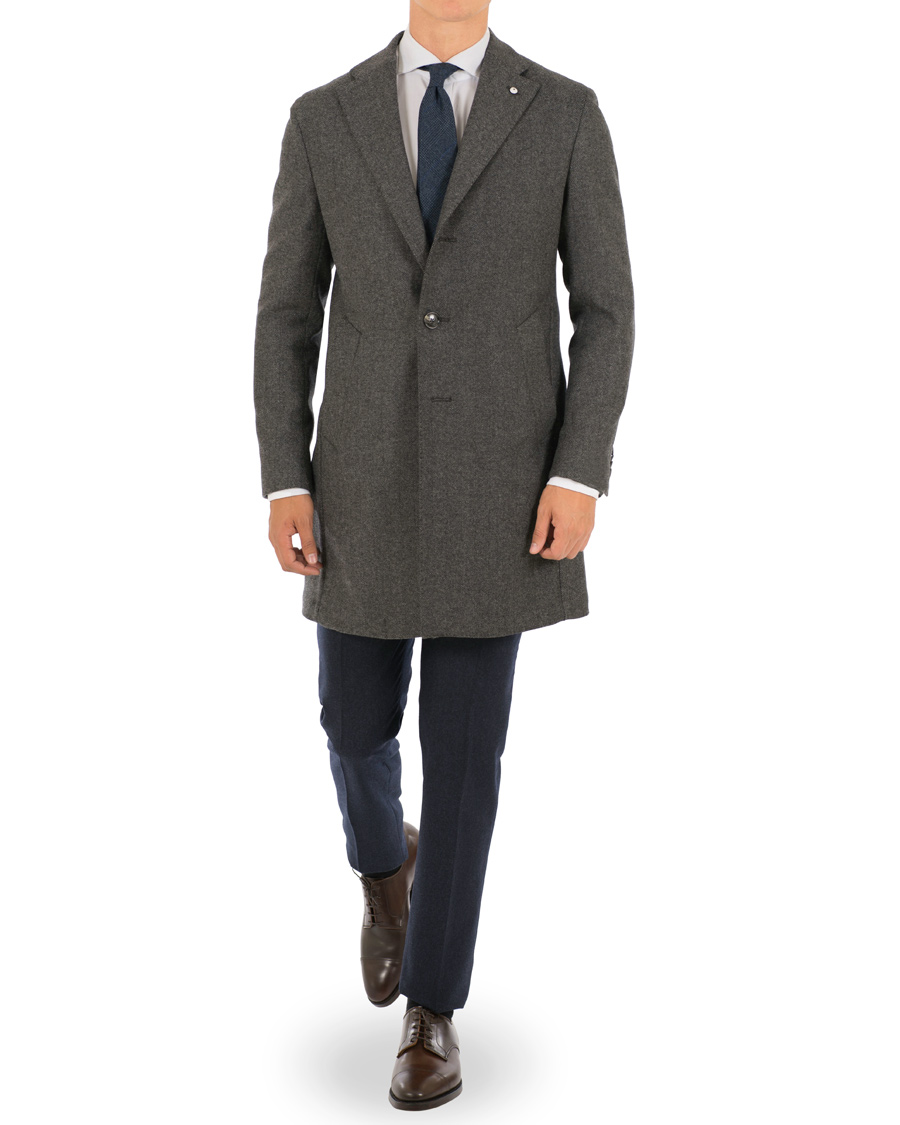 Homme | Manteaux Et Vestes | L.B.M. 1911 | Wool Herringbone Notch Lapel Grey