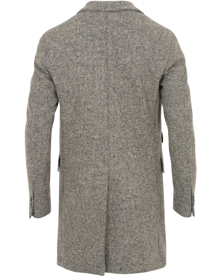 Homme | Manteaux Et Vestes | L.B.M. 1911 | Wool Herringbone Peak Lapel Coat Light Grey