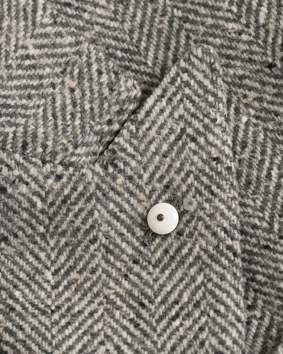 Homme | Manteaux Et Vestes | L.B.M. 1911 | Wool Herringbone Peak Lapel Coat Light Grey