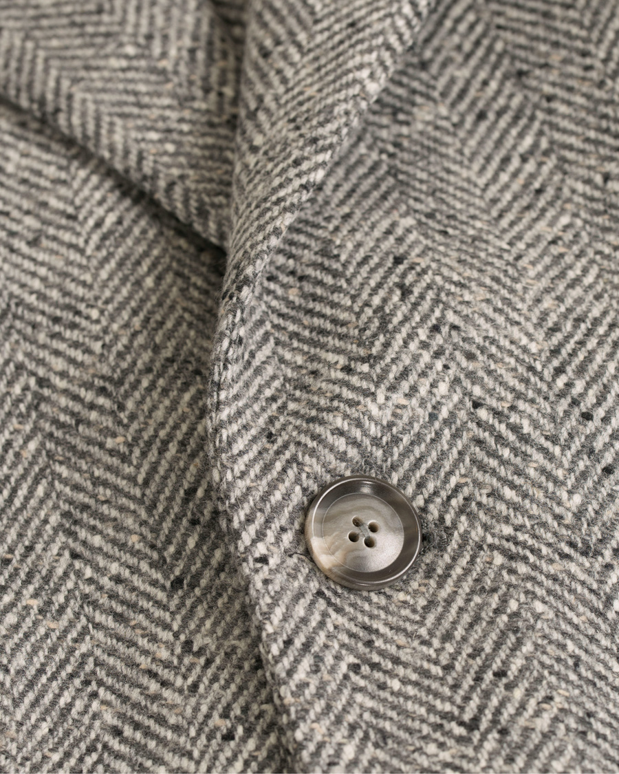 Homme | Manteaux Et Vestes | L.B.M. 1911 | Wool Herringbone Peak Lapel Coat Light Grey