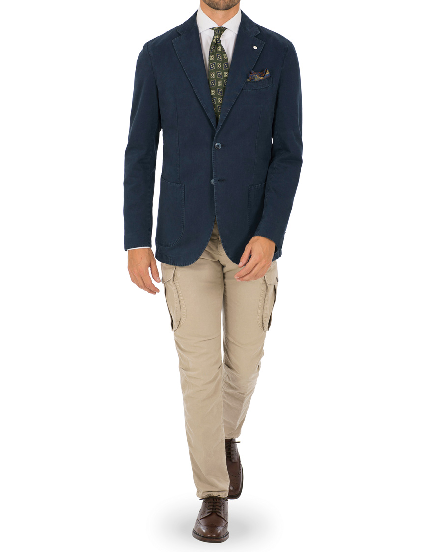 Homme | Blazers | L.B.M. 1911 | Jack Regular Fit Cotton Blazer Long Blue